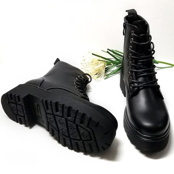 Black Combat & Moto Boots - Picture 3 of 4